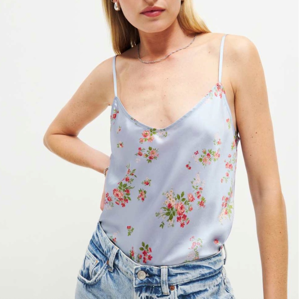 Reformation Sofia Silk Top Purple - Size M NWT